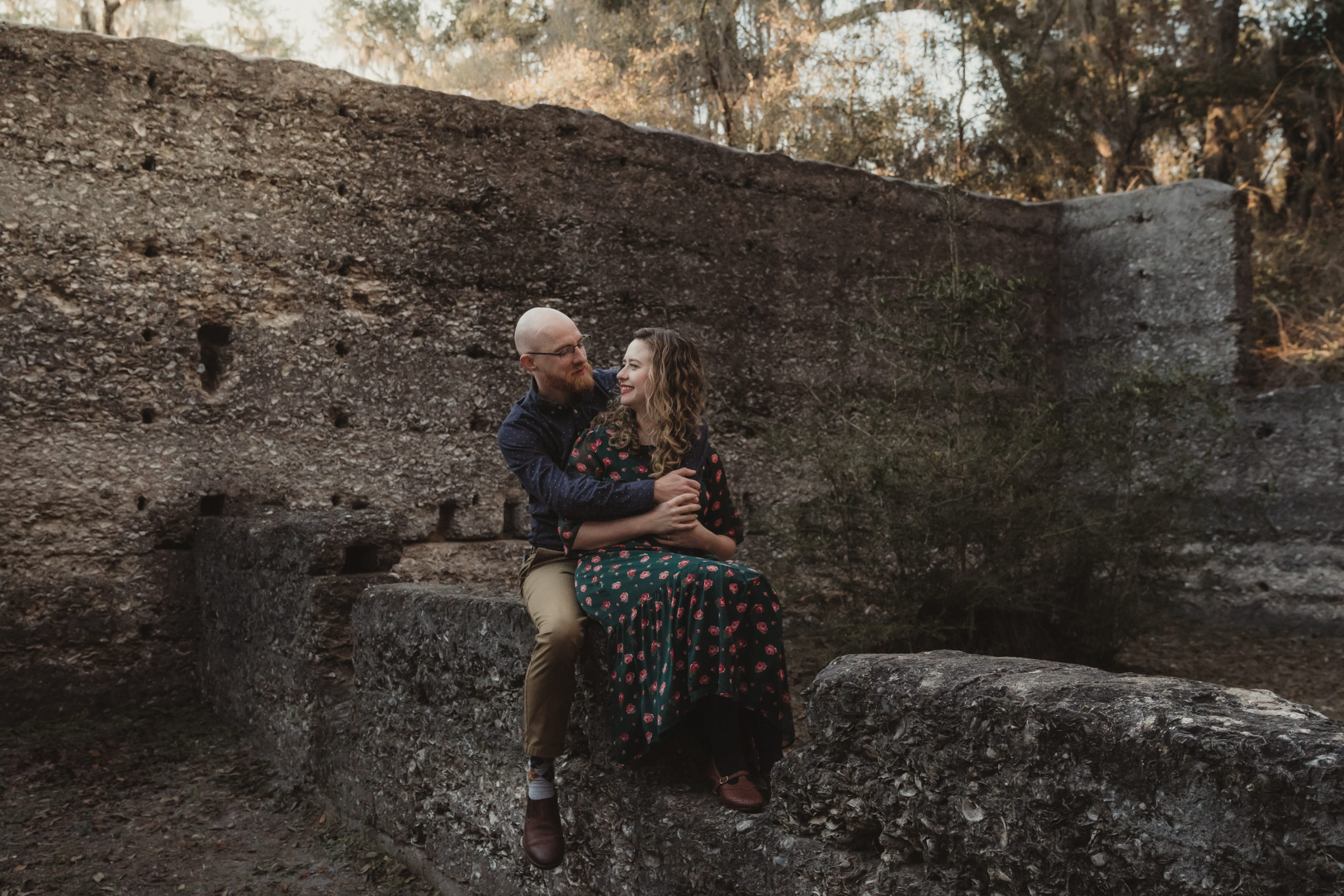 southeast georgia wedding photographer sneak peek for engagement session at Tabby ruins in st marys