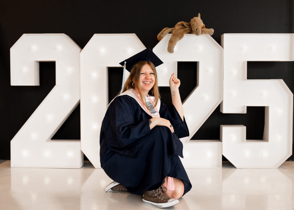 Camden County Georgia studio senior shoot with large numbers